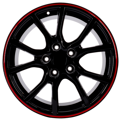 17x7.5 5x114.3 Type R Style Rims Red Lip 1pc For Honda Civics