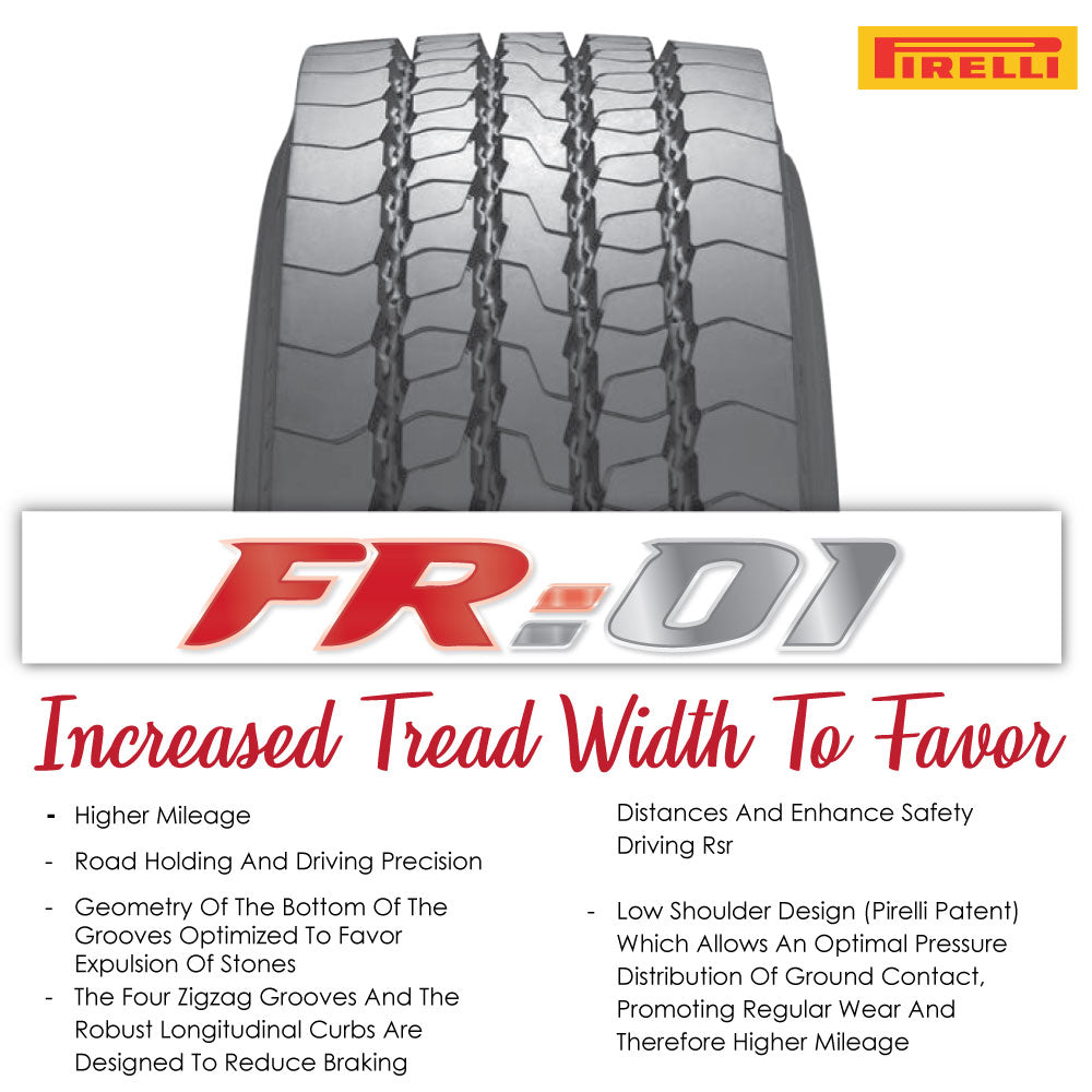 11R 22.5 Steer Tires 16PR PIRELLI – All Position Truck Tires (Set of 2)