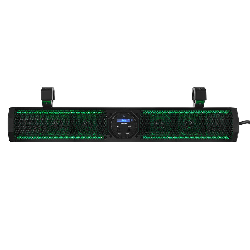 26" Marine Amplified Soundbar with Bluetooth USB & RGB Lighting 6 Speakers 600 Watts
