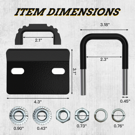 Trucktok 2" Anti-Rattle Hitch Tightener with Rubber Isolator U-Bolt TruckTok