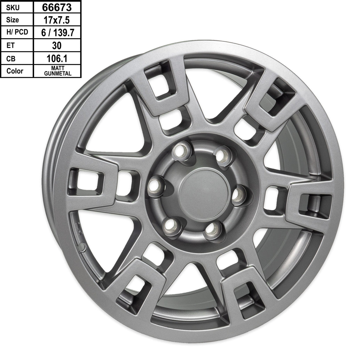 Toyota TRD Wheels 17 x 7.5 Auto Rims 4pcs Matte Gunmetal
