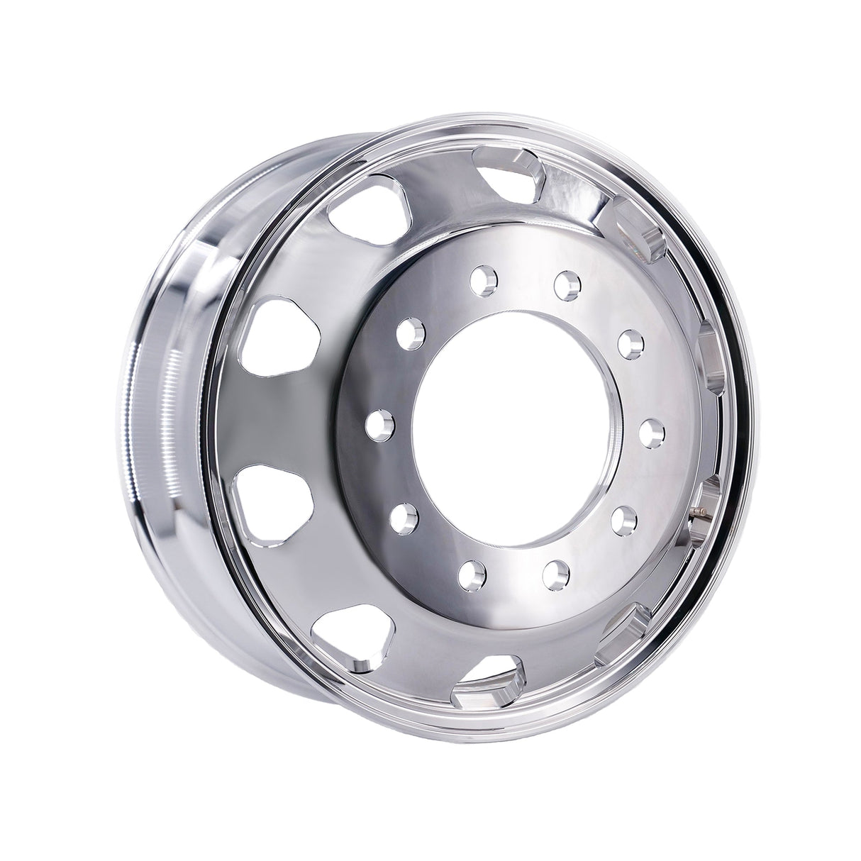 22.5 x 8.25 Kenworth Stylized 2pcs Truck Wheels Forged Aluminum Rims Both-Side Polished Mirror 10 Holes