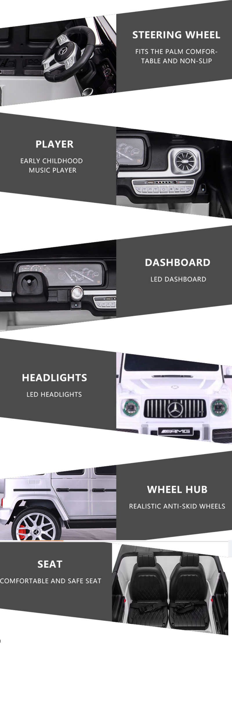 Mercedes G Wagon Ride On Car AMG G55 G63 For Children W/Magic Cars® Wireless Parental Control