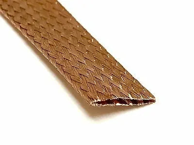 25 FEET 5/8" BRAIDED GROUND STRAP GROUNDING BARE PURE COPPER FLAT BRAID USA ACDC