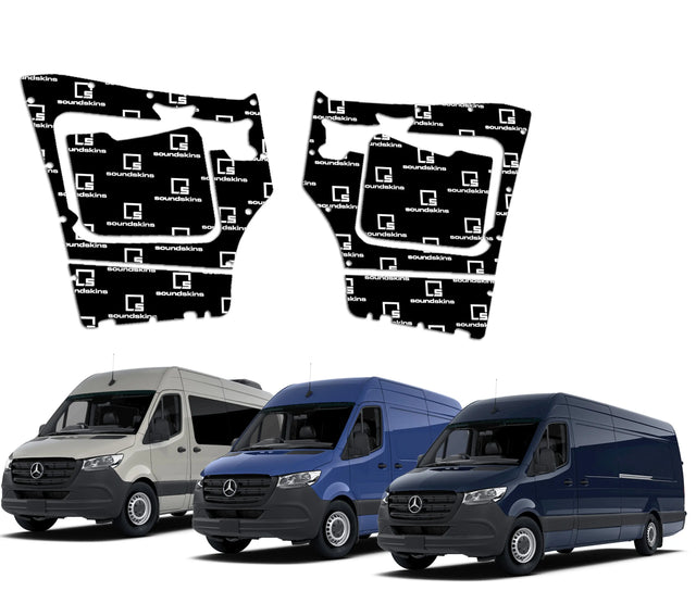 SoundSkins | 2019+ MB Sprinter Front Doors 6 Pc Sound Deadening Vehicle Specific Kit | SSK-MBSPR2DR | 3 Layers (Acoustic Foam, Foil, Rubber Butyl), 22 sq ft SoundSkins Global