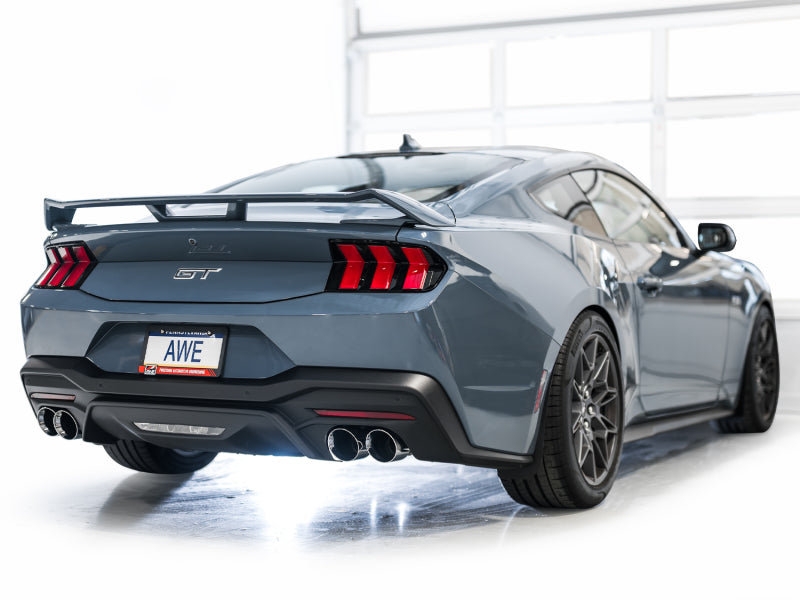 AWE 2024 Ford Mustang GT Fastback S650 RWD Track Edition Catback Exhaust w/ Quad Chrome Silver Tips