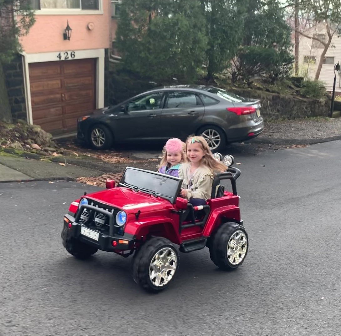 24 Volt 2 Seater 4x4 Electric Ride On Jeep Style Rubber Tires Fully Loaded Truck UTV ATV For Kids W/Magic Cars® Wireless Parental Control