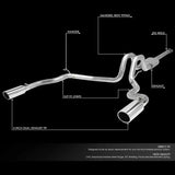 Catback Exhaust System For 2015-2020 Ford F150 2.7L 3.5L 5.0L 3-Inch W/ Black/Polished Muffler Tips
