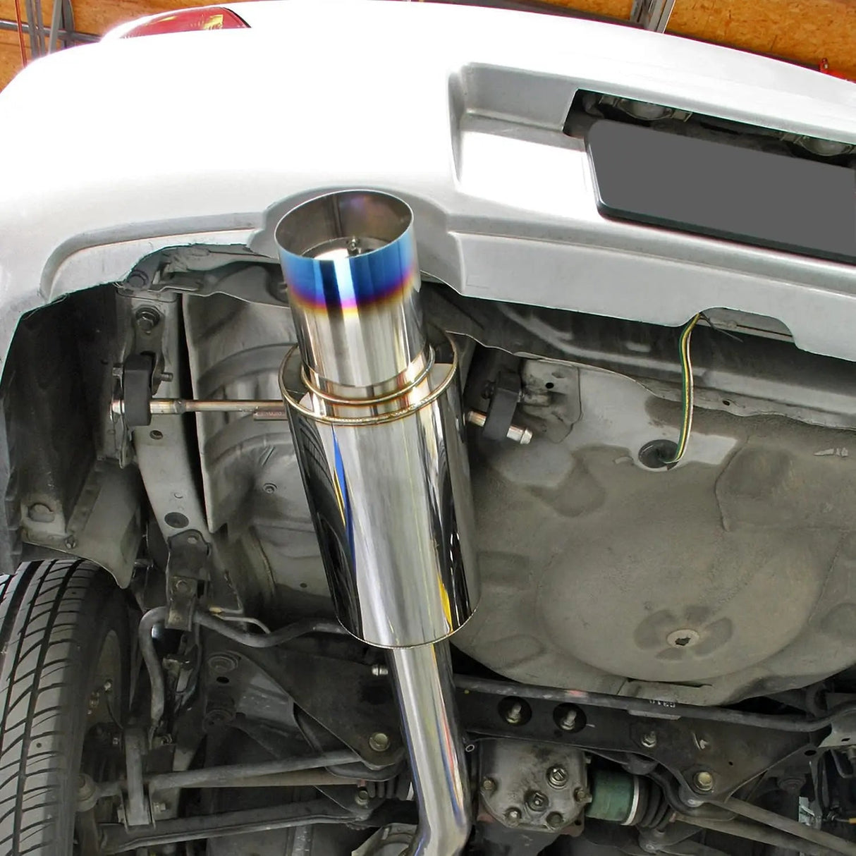2002-2007 Subaru WRX/STI GD EJ205 Catback Exhaust 3" Pipe 4.5" Muffler Tip + Downpipe Up-pipe Flashark