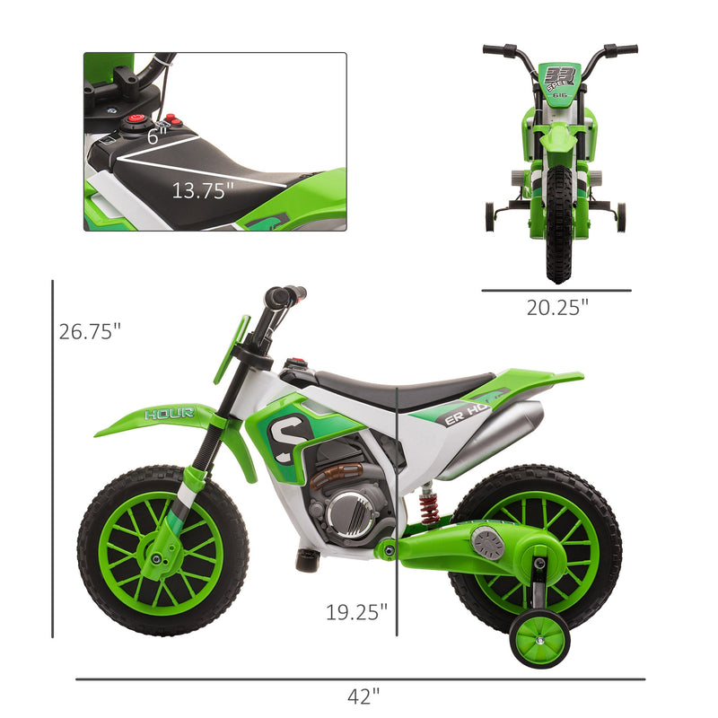 12V Rechargeable Dirt Bike Toy with Training Wheels - Perfect for Little Riders!