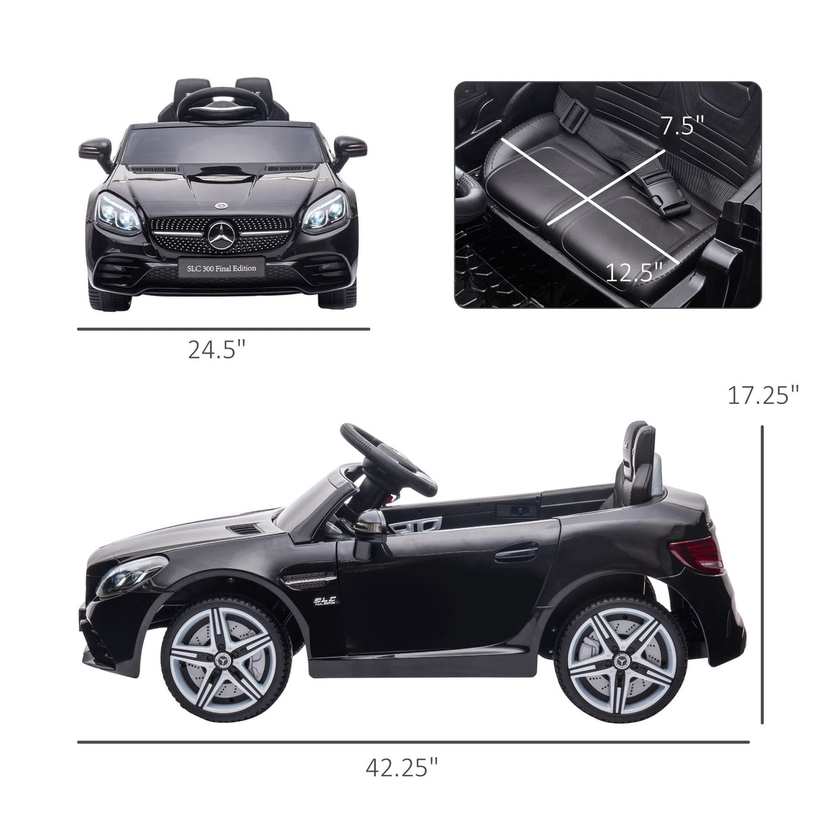 Electric Ride-On Car for Kids with Remote Control, Dual Motors, Music and Lights