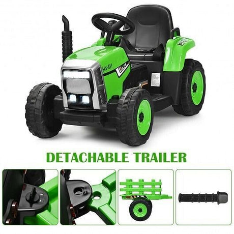 3-Gear-Shift Ground Loader Tractor for Kids 3+ Years - Green