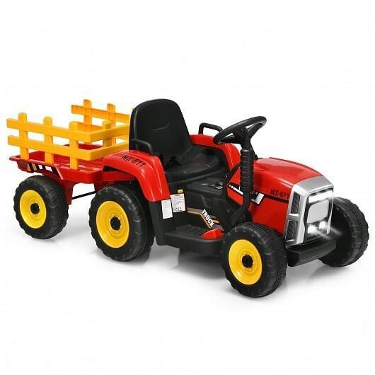 3-Gear-Shift Ground Loader Tractor for Kids 3+ Years Old - Red