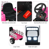 3-Gear-Shift Ride-On Tractor Car for Kids with Ground Loader - Battery Powered (12V)