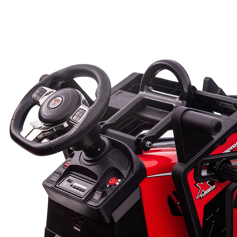 3-in-1 Electric Ride-On Tractor Bulldozer with Trailer and Remote Control for Kids (24V)