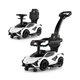 3-in-1 Licensed Lamborghini Ride-On Toy Stroller in White