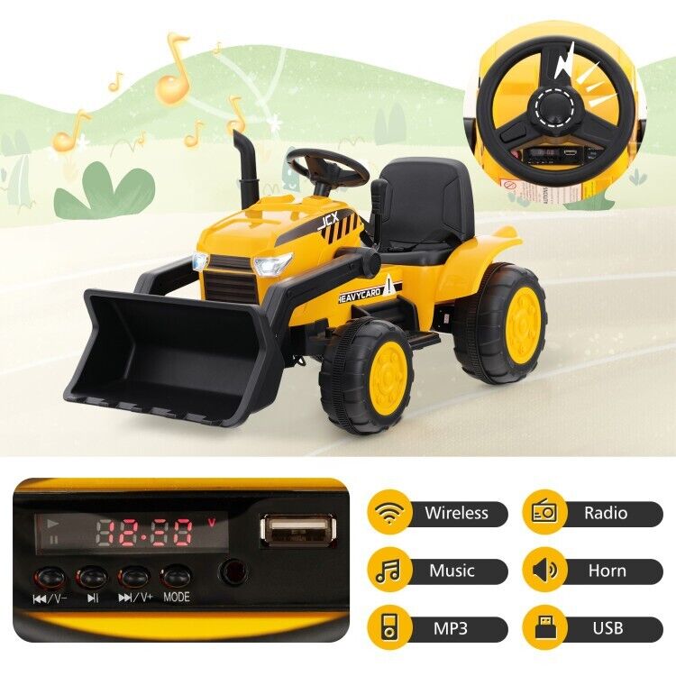 3-Speed 12V Electric Ride-On Excavator Truck with Music, Lights, and Remote Control