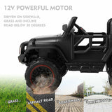 12V Black Kids Ride-On Truck with MP3, LED Lights, Remote Control, and Cover