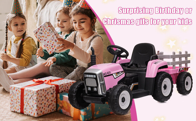3-Speed Electric 12V Tractor Ride-On Car for Kids with Remote Control