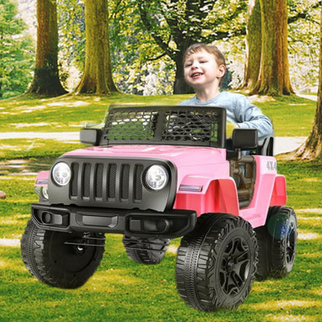 12V 2-Seater Electric Ride On Car for Kids with Remote Control and 3 Speed Options
