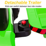 3-Speed Electric Ride On Tractor Car Toy with Trailer for Kids - Remote Controlled