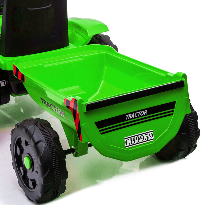3-Speed Electric Ride On Tractor Car Toy with Trailer for Kids - Remote Controlled