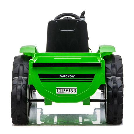 3-Speed Electric Ride On Tractor Car Toy with Trailer for Kids - Remote Controlled