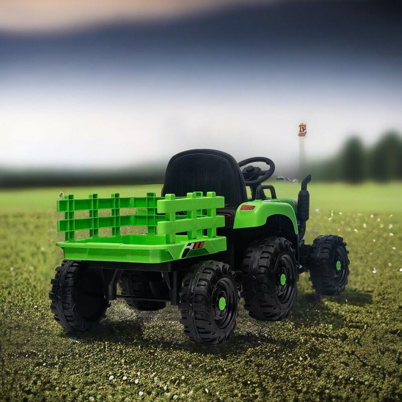 3-Speed Electric Ride-On Tractor for Kids with Trailer and Remote Control - 12V