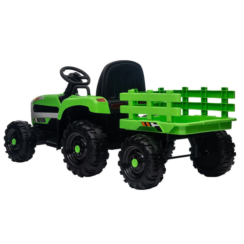 3-Speed Electric Ride-On Tractor for Kids with Trailer and Remote Control - 12V