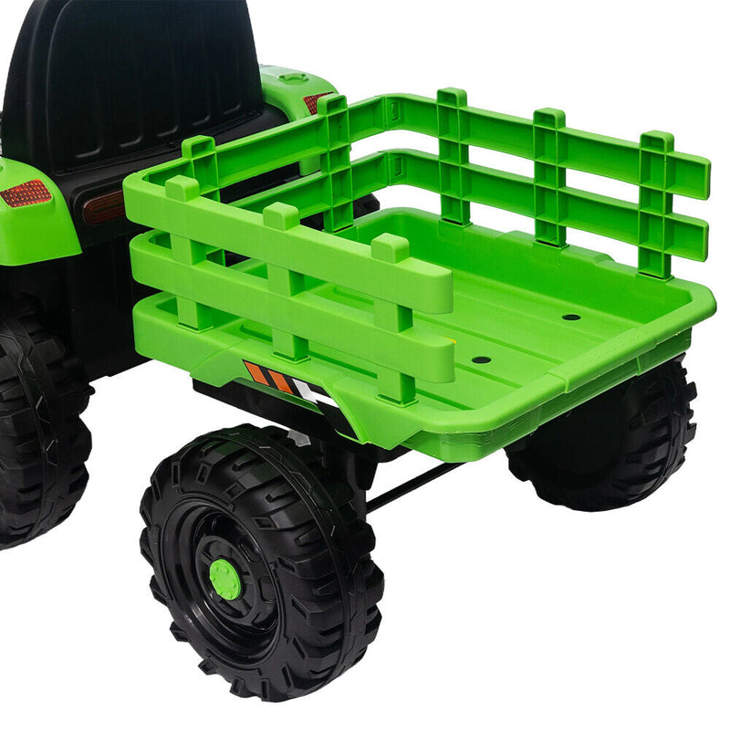 3-Speed Electric Ride-On Tractor for Kids with Trailer and Remote Control - 12V
