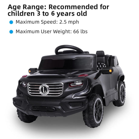 3-Speed LED Ride-On Car for Kids with Remote Control and 4 Color Options