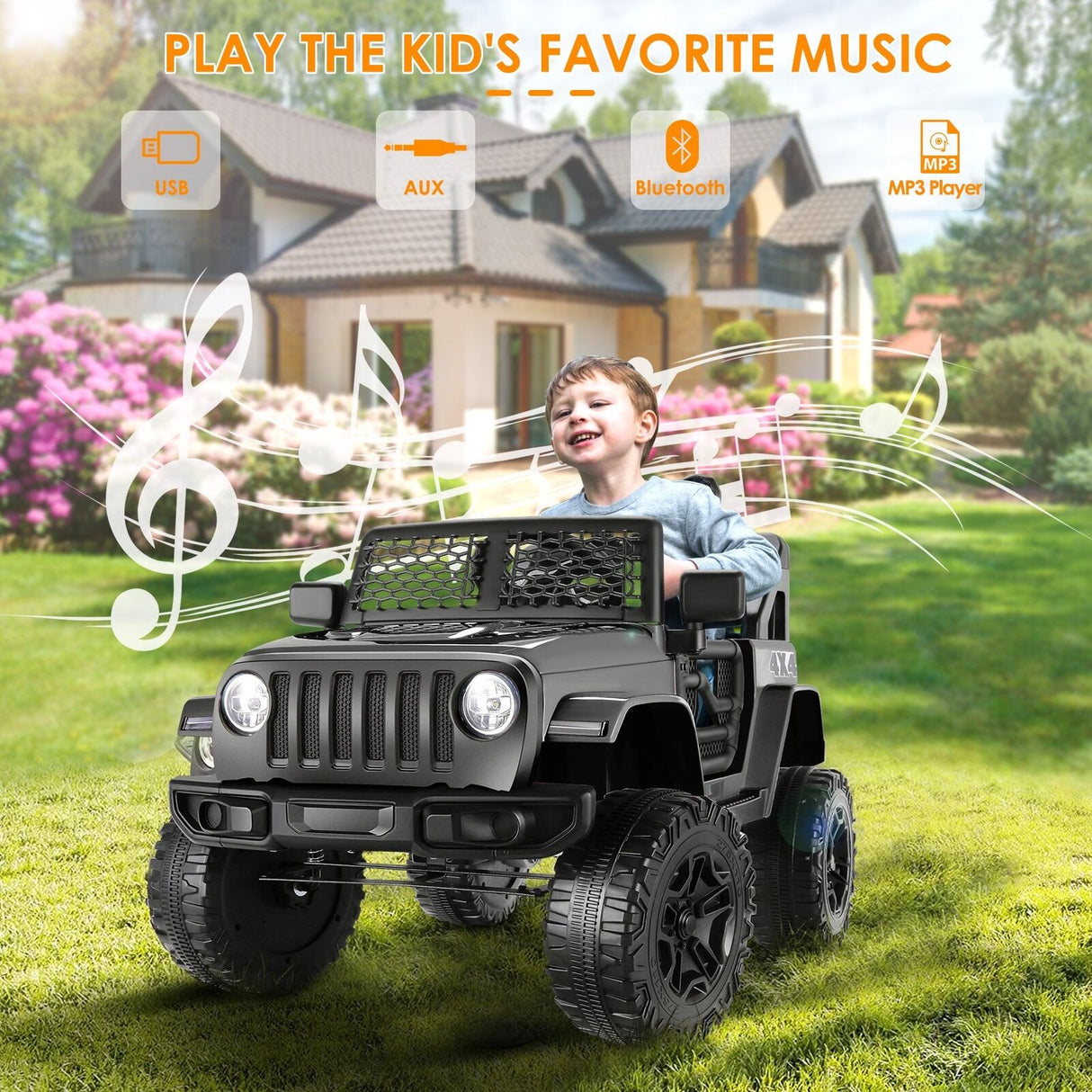 Premium 12V Ride-On Truck for Kids with Parental Remote Control and 3 Speed Options