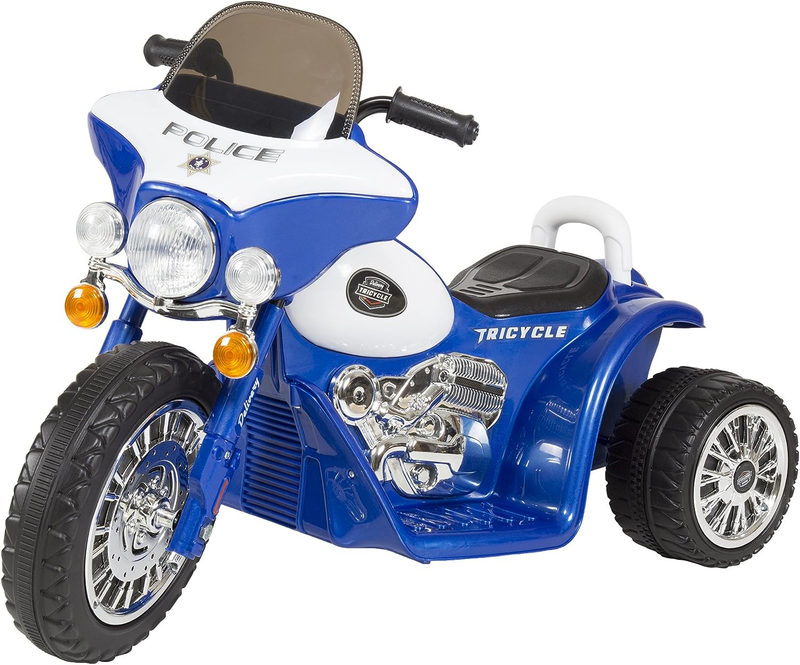 3-Wheel Battery-Powered Kids Motorbike with Police Decals