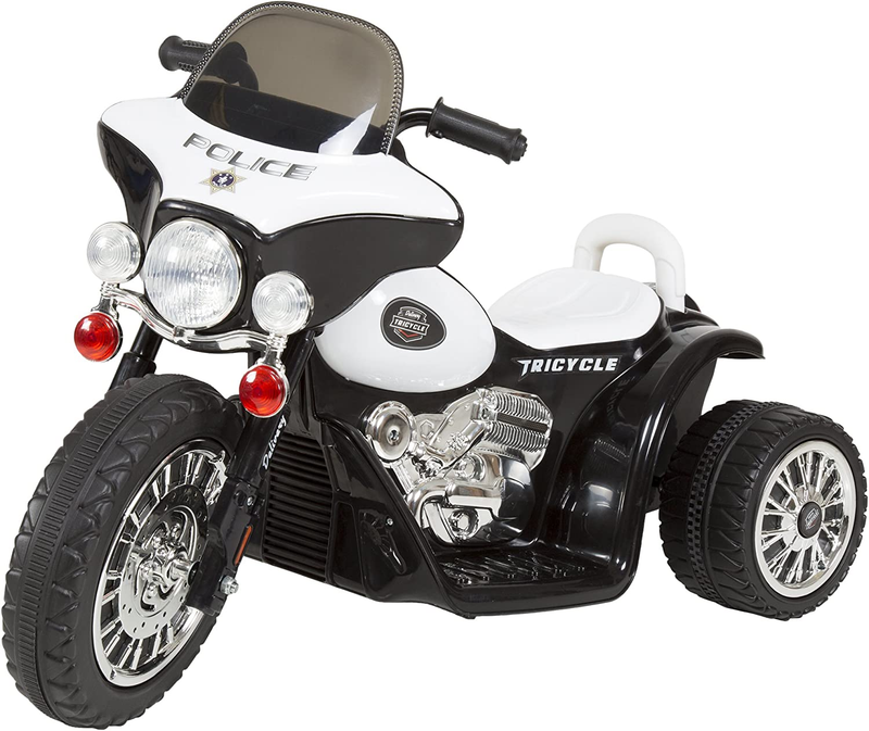 3-Wheel Battery-Powered Kids Motorbike with Police Decals