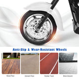 3-Wheel Chopper Motorcycle for Kids with Light & Horn - White