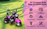 3-Wheel Chopper Ride-On Motorcycle Toy for Kids with LED Headlights