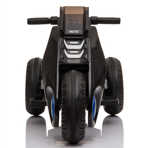 3-Wheel Double Drive Electric Kids Motorcycle in Black - 6V Ride-On Toy for Children