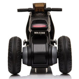 3-Wheel Double Drive Electric Kids Motorcycle in Black - 6V Ride-On Toy for Children