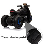 3-Wheel Double Drive Electric Kids Motorcycle in Black - 6V Ride-On Toy for Children
