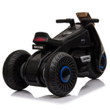 3-Wheel Double Drive Electric Kids Motorcycle in Black - 6V Ride-On Toy for Children