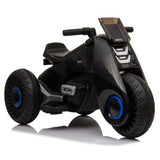 3-Wheel Double Drive Electric Motorcycle for Kids in Sleek Black
