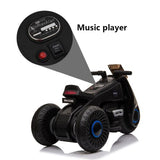 3-Wheel Double Drive Electric Motorcycle for Kids in Sleek Black
