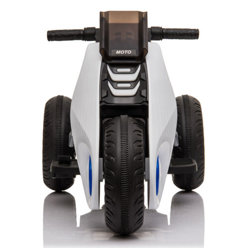 3-Wheel Double Drive Electric Motorcycle for Kids in White, Black, or Pink