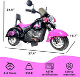 3-Wheel Electric Motorcycle for Kids with LED Headlights and Rechargeable Battery