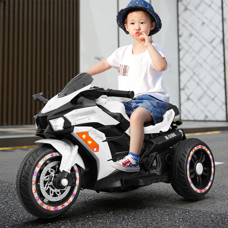 3-Wheel Electric Ride-On Motorcycle for Kids with Rechargeable 12V Battery