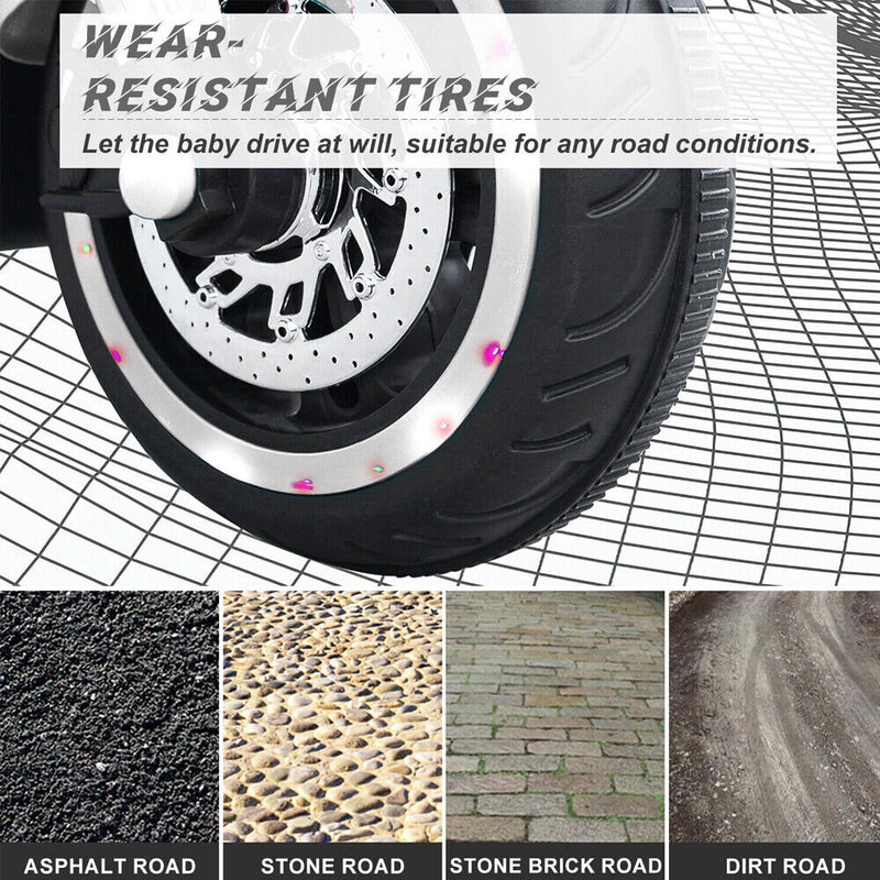 3-Wheel Electric Ride-On Motorcycle for Kids with Rechargeable 12V Battery