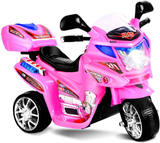 3-Wheel Electric Ride-On Motorcycle with Pink Headlights, 6V Battery Powered
