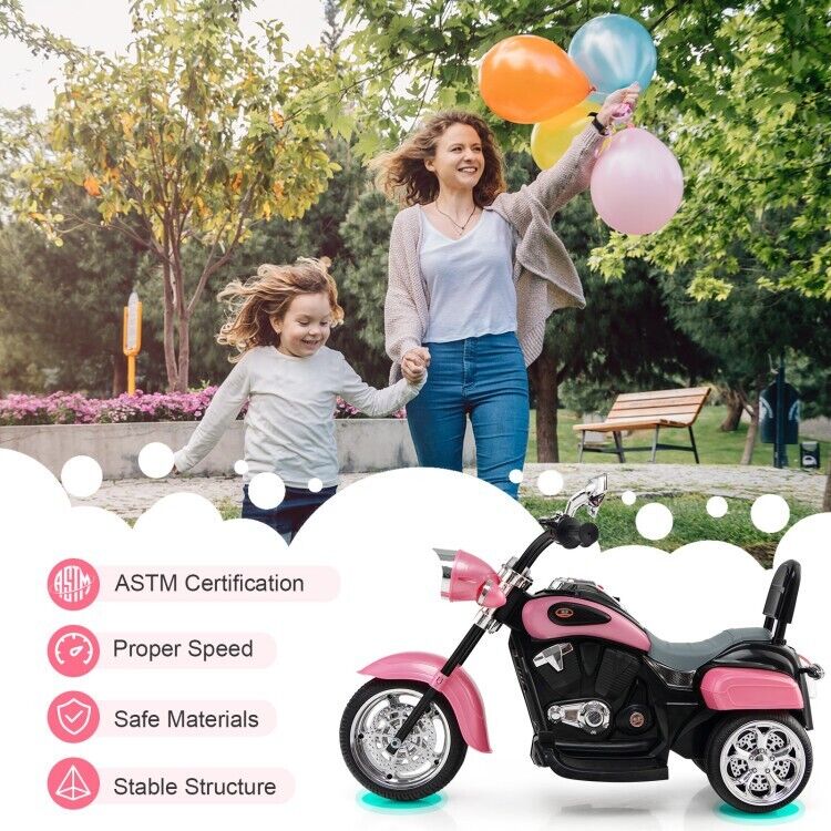 3-Wheel Kids Motorcycle Toy with Lights and Music - Perfect for Training Toddlers