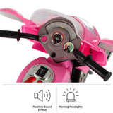 3-Wheel Pink Battery Powered Motorcycle Ride-On Toy for Kids