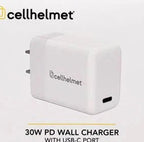 30-Watt Power Delivery Wall Charger, White, with USB-C Port, cellhelmet TekShack